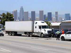 Commercial truck accident on Los Angeles freeway