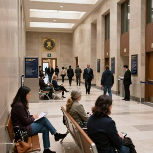 LA County courthouse hallway showing the complexity of the LA County Lawyer Services environment