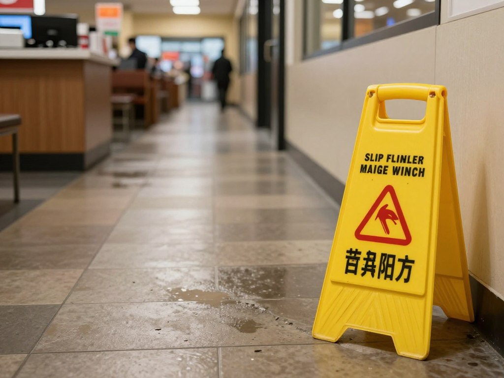 Slip and fall hazard in a Los Angeles commercial property